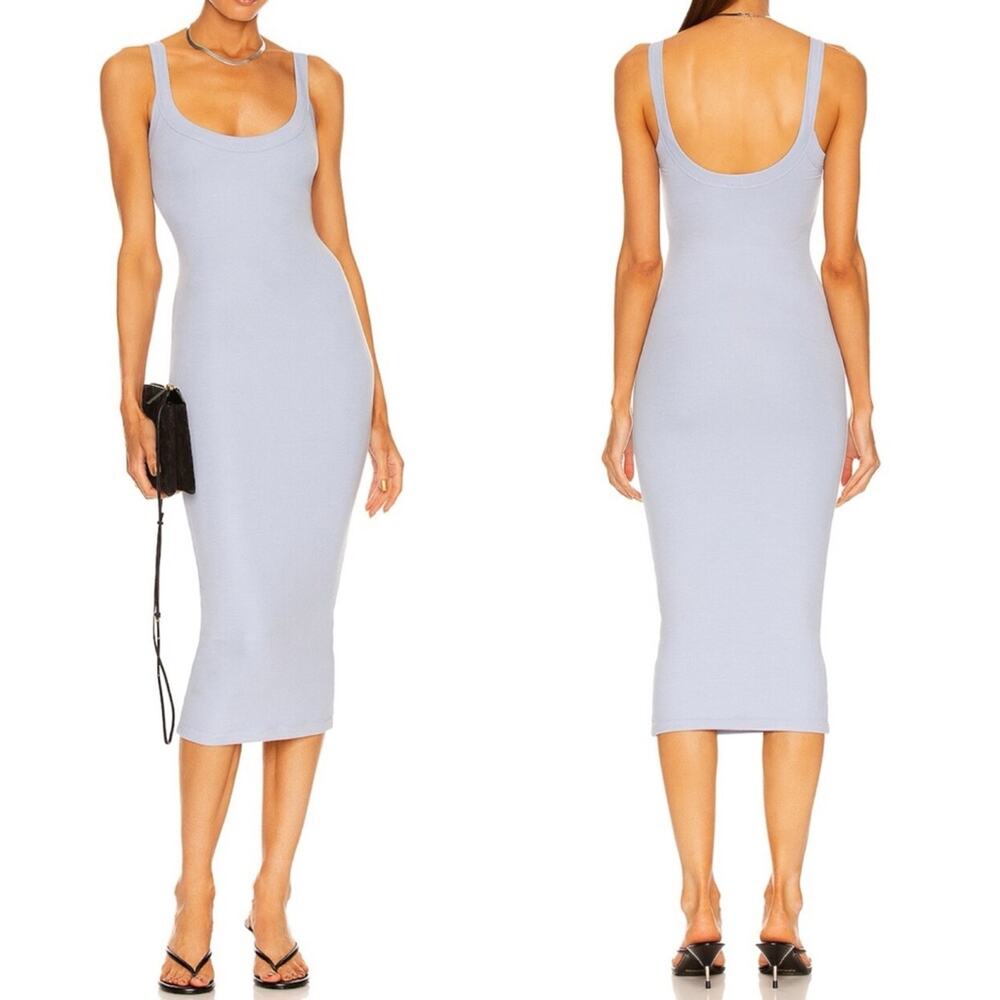 Alix NYC Light Periwinkle Blue Ribbed Stretch Tank Sloan Midi Dress Small